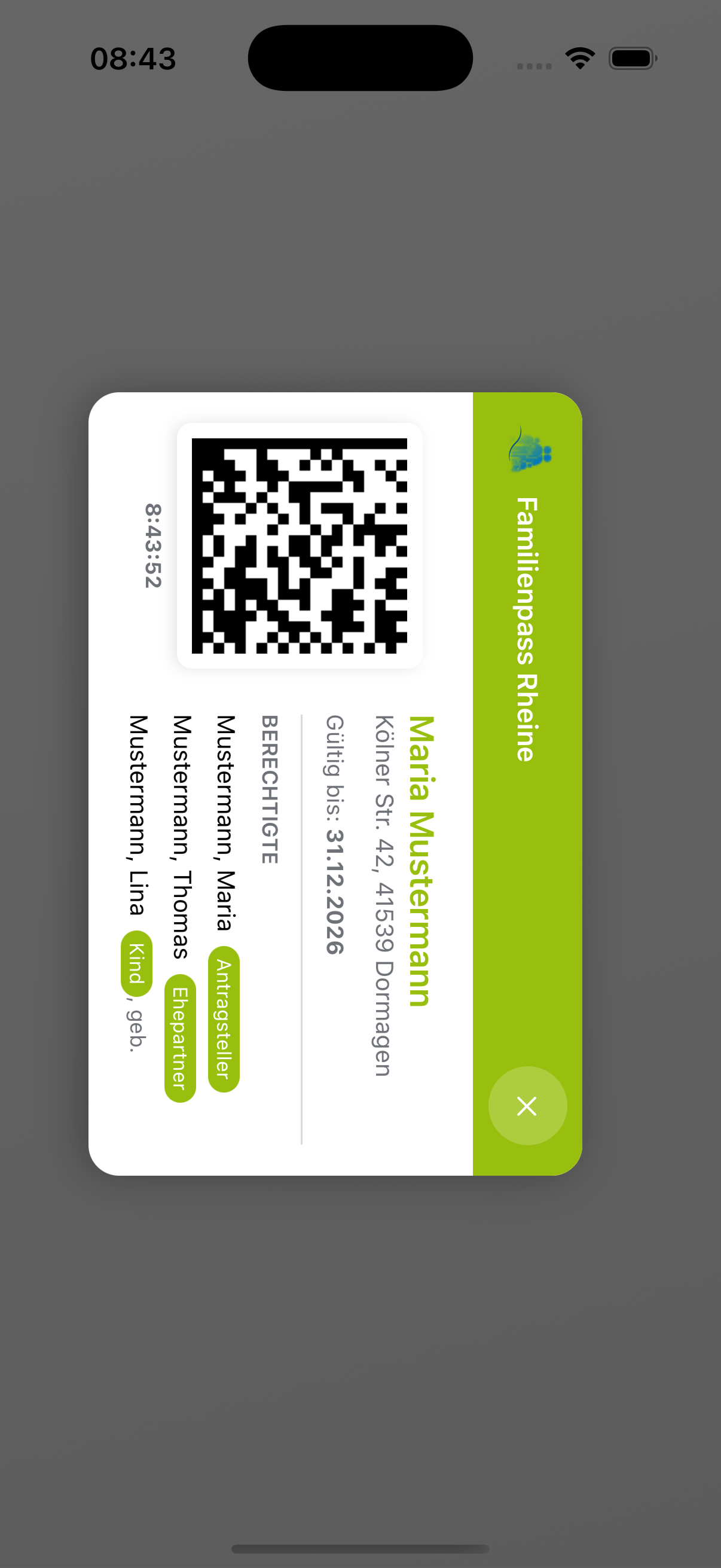 Screenshot der App Familien-App Rheine